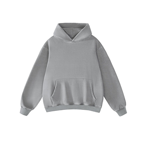 Sweat à capuche épais en molleton 100 % coton pour homme, avec logo personnalisé brodé, coupe décontractée pour l'hiver - Product Image 1