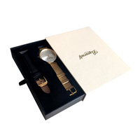 Boîte à montre de style tiroir avec logo en feuille d'or personnalisée - Emballage durable pour montre, pièces de montre et bracelets |   Fournisseur OEM