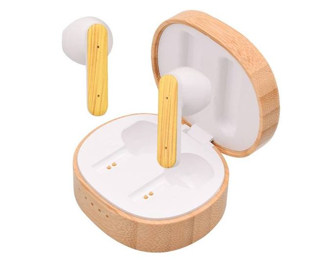 Eco-Friendly Wooden Bamboo TWS Earphones Natural Materials Vintage Small Bluetooth Earbuds Wireless Headphones for Music Travel