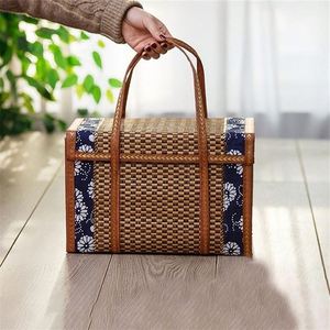 Acheter Panier de pique-nique <span class=keywords><strong>en</strong></span> ligne tissé stockage Shopping gris sac à dos rustique refroidisseur couleurs plage personnes terres fin cylindre - Product Image 5
