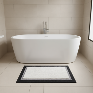 Tappetino da Bagno in Cotone Trapuntato Rettangolare di Alta Qualità Stile Minimalista - Product Image 2