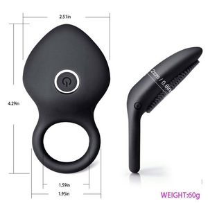 Anneau <span class=keywords><strong>de</strong></span> pénis vibrant Clitoris stimulateur G Spot jouets sexuels pour <span class=keywords><strong>Couple</strong></span> <span class=keywords><strong>Vibro</strong></span> retard lécher vagin orgasme serrure Fine manchon vibrateur - Product Image 2