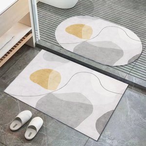 Nouveau matériau tapis de bain en caoutchouc support antidérapant tapete de cozinha diatomée 2 pièces ensemble tapis de salle de bain - Product Image 1