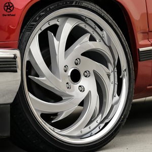 Jantes en alliage forgé DW Deep Convace Deep Dish, 24 et 26 pouces, jantes à rebord profond argentées pour Toyota Tundra Chevrolet Silverado 1500 - Product Image 4