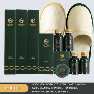 Grüne Umweltfreundliche Spa-Flasche Duschshampoo Toilettenartikel Produkt Mini-Körperpflegeartikel für Hotel-Reise-Toilettenartikel-<span class=keywords><strong>Set</strong></span> - Product Image 2