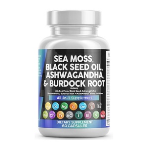 Complément alimentaire pour adultes : Capsules de mousse de mer avec Ashwagandha et huile de nigelle - Soutien immunitaire - 60 capsules - Product Image 1