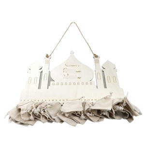 DAMAI Moyen-Orient – Décoration murale en bois pour l'Aïd al-Fitr et le Ramadan – Calendrier du compte à rebours en forme de château – Artisanat de décoration intérieure pour salon - Product Image 5