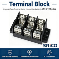 Bloc de distribution de puissance de type américain série ATH-310, 600V 310A, certifié UL CUL pour armoire d'alimentation