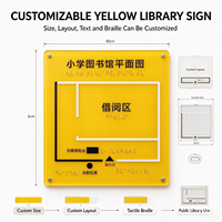Plaque de navigation tactile personnalisable en acrylique pour plan de l'agencement accessible et guide de signalisation Braille pour écoles et bibliothèques publiques