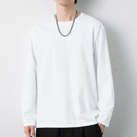 T-shirt unisexe de haute qualité personnalisé en coton 100% 260G, à épaules tombantes, manches longues, surdimensionné, style décontracté, pour hommes