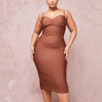 Robe bandage de soirée élégante grande taille pour femmes à bretelles suspendues robe de banquet de bal formelle fendue sexy de grande taille personnalisée
