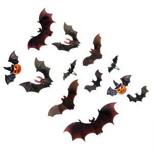 Autocollants d'Halloween personnalisés, affiches grand format pour salon, autocollants muraux 3D en forme de chauve-souris - Product Image 6