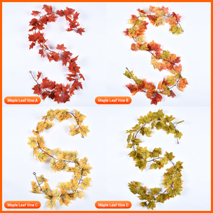 Guirlande de feuilles d'érable artificielles en soie de 245 cm, 36 feuilles, pour décoration d'automne, réaliste et naturelle, pour extérieur, remise de diplôme, fête des pères - Product Image 3