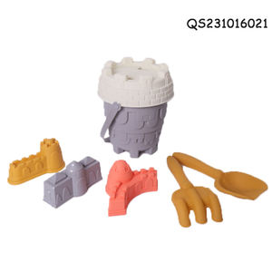 QS pas cher prix fabrication plage jouet coloré adultes bambin filles sable Paly pliant Silicone plastique plage jeu seau ensemble jouets - Product Image 6
