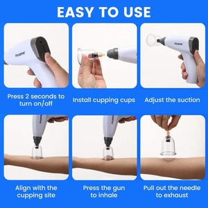 Ensemble d'outils de massage Gua Sha électriques intelligents et miniatures, masseur à ventouses sous vide, 4 ventouses - Product Image 4