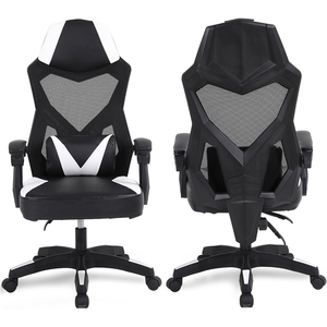Chaise de bureau OEM d'usine noire et blanche, design moderne, confortable, élégante, chaise de gaming respirante en maille et cuir, Silla <span class=keywords><strong>Gamer</strong></span> - Product Image 1