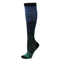 Chaussettes de compression en cuivre pour la circulation, hauteur genou, 20-30 mmHg, motif rayé pour hommes