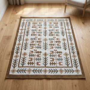Bohemian Geometric Flat Weave Area Rug Rectangle Wool <b>Acrylic</b> Non-Slip Living Room Rug - Product Image 6
