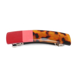 Pinces pour cheveux en acétate et cellule, Barrette rectangulaire classique pour femmes, accessoire de coiffure, à couleur mixte, 1 pièce - Product Image 4