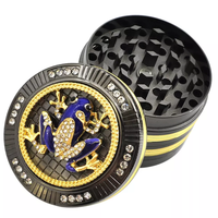 JUJI vente en gros de moulins à herbes diamètre 52mm alliage de zinc mode petit animal insertion diamant araignée broyeur d'herbes pour cadeau