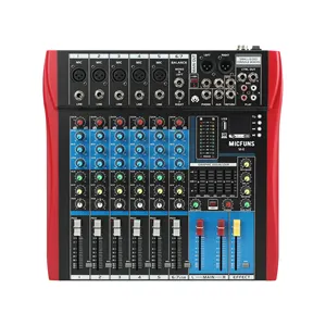 Console de mixage M6 Professional DJ Audio 7 canaux USB/MP3/ Bluetooth Table de mixage de scène effets numériques intégrés + alimentation 48V