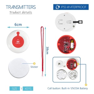 Sistema Inalámbrico <span class=keywords><strong>de</strong></span> Llamada para Enfermeras - Receptor LED Portátil con Luz Intermitente, Botón <span class=keywords><strong>de</strong></span> Llamada <span class=keywords><strong>de</strong></span> Emergencia para Personas Mayores, para el Hogar, Clínica y Hospital - Product Image 6