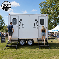 Remorque WC et douche portables avec eau chaude, ventilation et vestiaires privés pour campings et chantiers