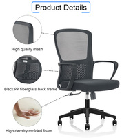 Chaise de bureau ergonomique en maille pour petit bureau, prix abordable, usine de mobilier de bureau moderne du Guangdong, CKD complet, garantie de 2 ans