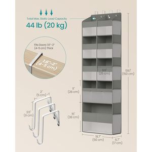 ที่เก็บของแขวนประตู 9 ช่อง ชั้นวางของแบบพับได้ สำหรับแขวนหลังประตูหรือผนัง - Product Image 4
