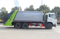 Camion compacteur de déchets Dongfeng 6x4 de 20 m³ à haute capacité de charge avec élévateur de bacs manuel pour la collecte des déchets urbains et ruraux