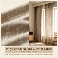 Tissu Brocart Teint 100% Polyester Tissé, Texturé, Élégant, Poids Moyen, Anti-Plis, Largeur 98 pouces, pour Rideaux et Draperies de Fenêtre - Vente en Gros