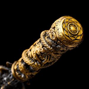 Épée en métal moulé sous pression de la ville de Longquan, One Black Myth Ruyi, anneau doré, tige dorée, <span class=keywords><strong>Panlong</strong></span>, dix-huit armes, non tranchantes, usage commercial - Product Image 2