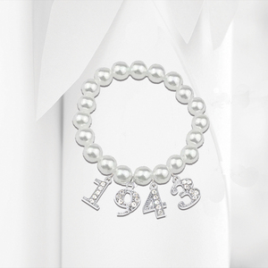 Moda griega Sigma Gamma Rho capítulo Philo y Gamma Phi Delta año de fundación símbolo 1943 colgante fabricación pulsera de perlas - Product Image 6