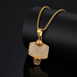 Hip Hop deportes atléticos tablero impermeable de acero inoxidable no deslustre libre colgante joyería de moda Collar para hombres al por mayor - Product Image 3