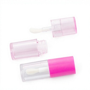 Envase de Tubo de Brillo Labial de Plástico CYG-529 en Forma Redonda, 6 ml, Transparente, con Pincel de Punta Mediana, Tubo Vacío para Brillo Labial/Lápiz Labial Líquido - Product Image 2