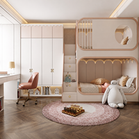 Ensemble de meubles de chambre d'enfant en bois écologique de conception scandinave personnalisée, lit superposé, armoire, bureau d'étude, rangement