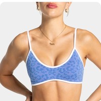 Nouveau soutien-gorge de sport transfrontalier à imprimé léopard, à bretelles spaghetti, à maintien élevé, effet push-up galbant, séchage rapide