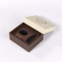 Caja de cartón mate marrón beige para aceites esenciales, embalaje minorista con inserto troquelado personalizado, cartón con base de cierre automático para perfumes