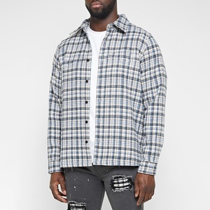 Chemise en flanelle à carreaux décontractée pour homme, sur mesure, en gros, 100% coton - Product Image 1