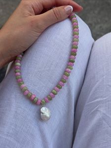 <span class=keywords><strong>Collana</strong></span> in Pietra Naturale con Perla Naturale per un Look Elegante Gioielli Estivi - Product Image 3