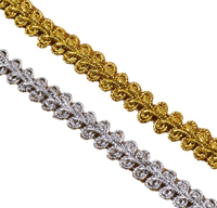 Eco-Friendly 0.9cm Wide Polyester Braided Metallic Yarn Lace Trim Embroidered Sequin Decoration Sewing Crafts Clothing