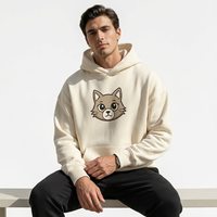 Sweat-shirt à capuche pour homme, motif dessin animé, crème, coupe ample, décontracté, style Y2K, streetwear pour l'automne