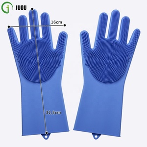 Gants de lavage durables personnalisés, gants de vaisselle multifonctionnels en silicone, gants de lavage en silicone de taille moyenne, vente en gros de 10 ensembles - Product Image 3