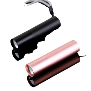 Mini lampe torche télescopique LED rechargeable, noire et rose, portable, pour le camping - Product Image 1