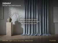 Cortinas Opacas Jacquard de Alto Relieve Listas para Usar, Tejido Triple, 90-95% de Opacidad, Aislamiento Acústico