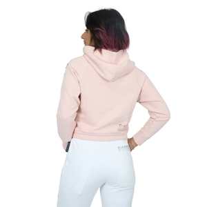 Felpa da donna con cappuccio oversize rosa UWP23046FE felpa leggera di alta qualità con Logo personalizzato stampato in stile quotidiano con foro adatto per tutto l'inverno - Product Image 4