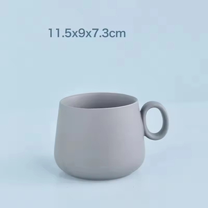Customized Logo Color Matte Ceramic Nordic Style <b>Coffee</b> <b>Mug</b> Saucer <b>Set</b> Food Safe Breakfast Gift for Couple Sustainable Reusable - Product Image 5