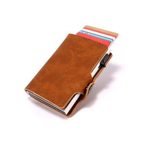 Hanlothy <b>wallet</b> for men <b>rfid</b> blocking pop up card holder aluminum alloy <b>wallet</b> metal mens <b>wallet</b> - Product Image 1