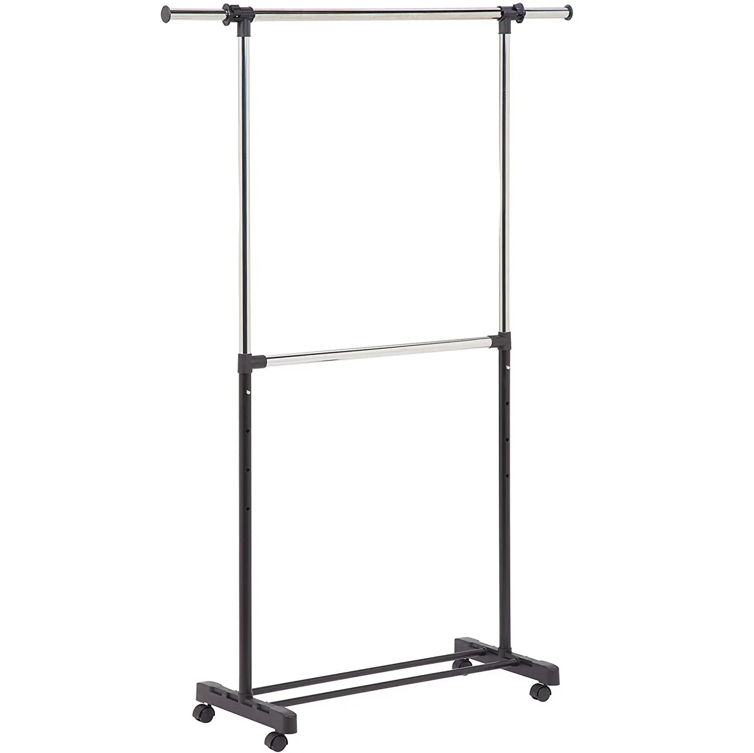 Adjustable Rolling Clothes Hanger Coat Rack Floor Hanger Storage Wardrobe Clothing Drying Racks With Shoe Rack