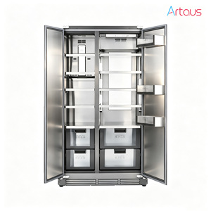 Réfrigérateur encastrable RK188 455L, <span class=keywords><strong>frigo</strong></span> électrique entièrement intégré en acier inoxydable, sans givre, pour hôtels - Product Image 2